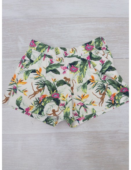 short blanco con monos