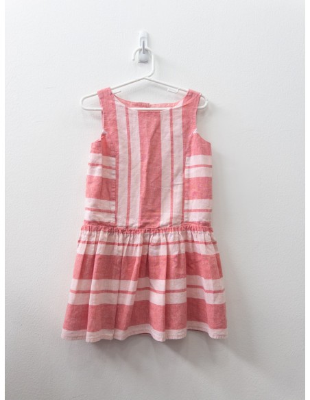 vestido franjas rosadas