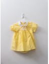 set calzon cuadros amarillos top amarillo detalles blancos, manchado