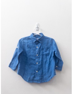camisa azul de lino