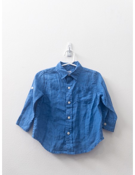 camisa azul de lino