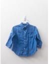 camisa azul de lino