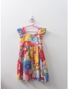 vestido flores rojas amarillas celestes