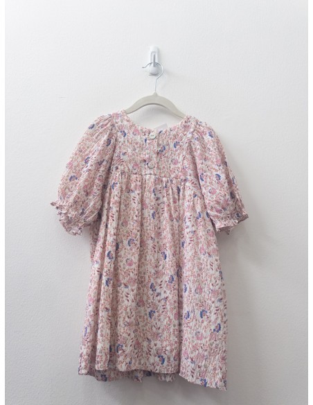 vestido blanco con dibujos azules