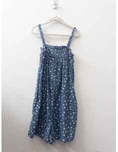 romper jean con florcitas blancos