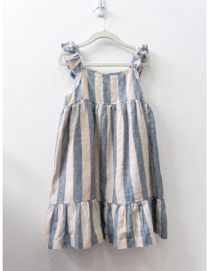vestido rayas azules y beige