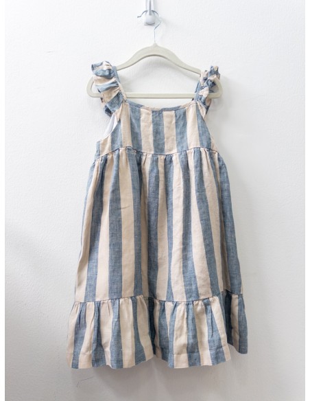 vestido rayas azules y beige
