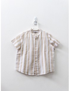 camisa rayas beige y blancas