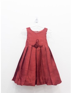 vestido seda rojo con lazo