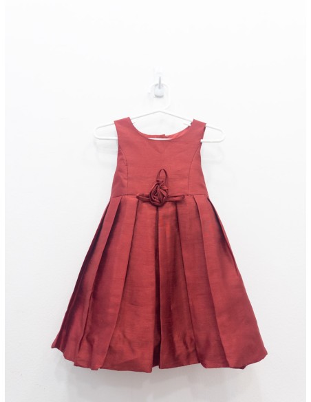 vestido seda rojo con lazo