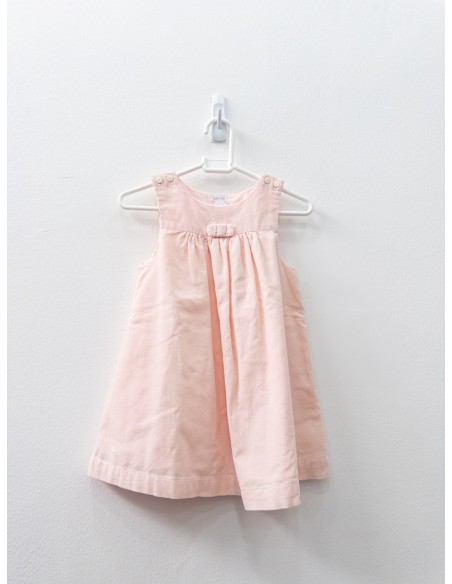 vestido rosado pana