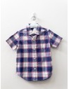 camisa cuadros azules con blanco y rojo