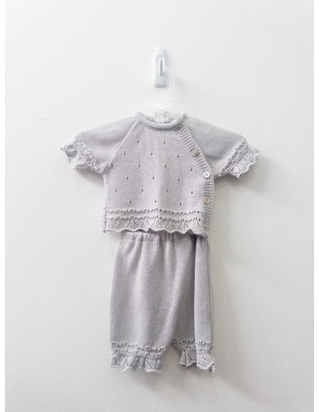 set tejido gris