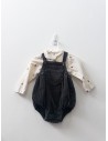 set camisa cuadros negros y enterizo pana gris