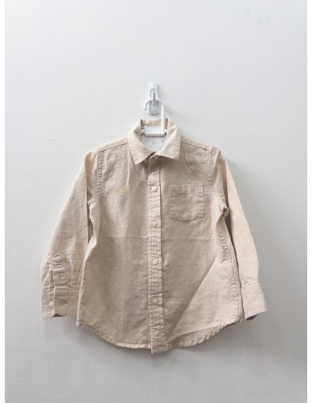 camisa lino beige