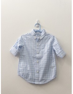 camisa cuadros celestes