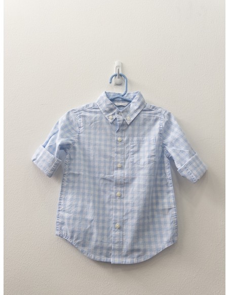 camisa cuadros celestes