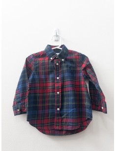 camisa manga larga cuadros verdes y rojos