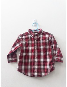 camisa manga larga cuadros rojos con blancos