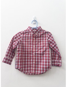 camisa manga larga cuadros rojos y azules