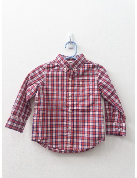camisa manga larga cuadros rojos y azules