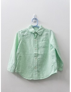 camisa lino verde mente