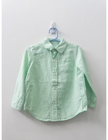 camisa lino verde mente