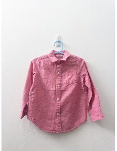 camisa manga larga lino rosada