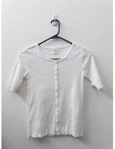 top blanco manga corta