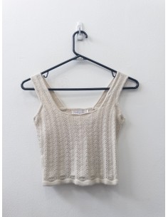 top tejido beige