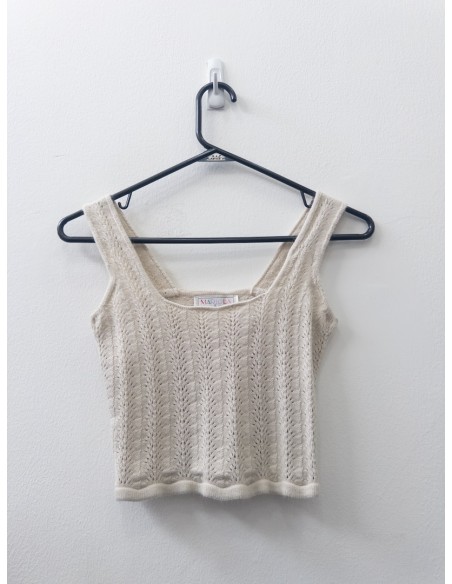 top tejido beige