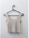 top tejido beige