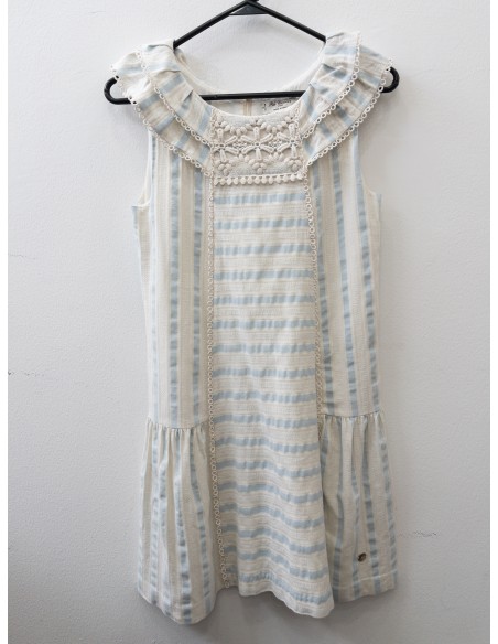 vestido rayas celestes y blancas