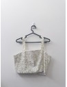 set falda brocada verde con blanco y top, nuevo