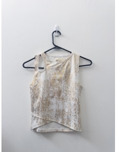 set falda y top blanco con dorado