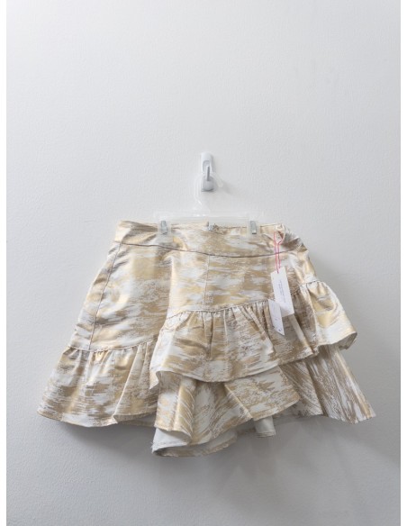 set falda y top blanco con dorado