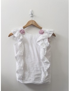 set falda rayas rojas con blusa blanca