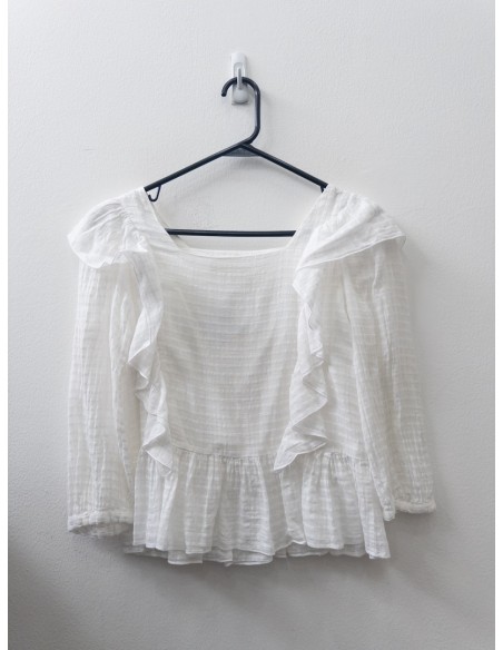 top blanco manga larga