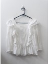 top blanco manga larga