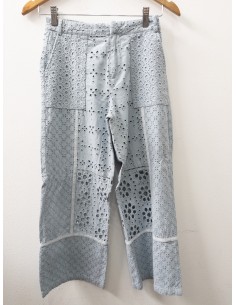 pantalon celeste brocado