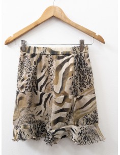 falda beige con print animal
