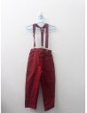 pantalon rojo con tirantes