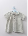 camisa manga corta rayas verdes con blancas