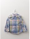 camisa manga larga cuadros azules y amarillos