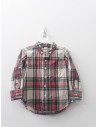 camisa manga larga cuadros rojos y verdes con beige