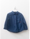 camisa cuadritos azules y celestes con perrito