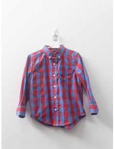 camisa manga larga cuadros rojos y azules