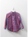 camisa manga larga cuadros rojos y azules
