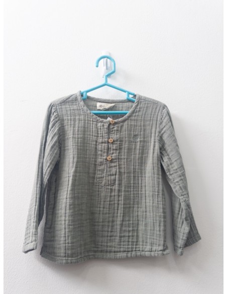 camisa manga larga verde militar