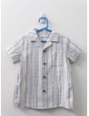 camisa manga corta rayas negras con diseno